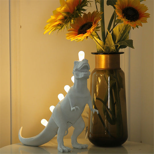 Jurassic Dinosaur Resin Table Lamps - Brontosaurus &amp; T - Rex Led Desk Lamp Home Art Decor Bedroom