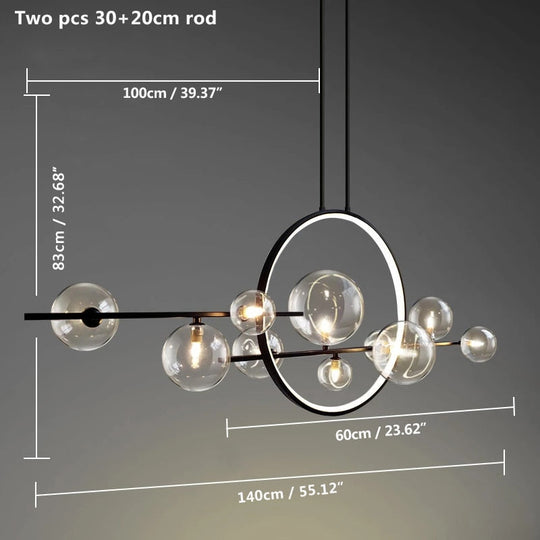 Nordic Pendant Lamp Led 28 48Cm Circle Ceiling Hanging Chandelier Black Loft Living Dining Room