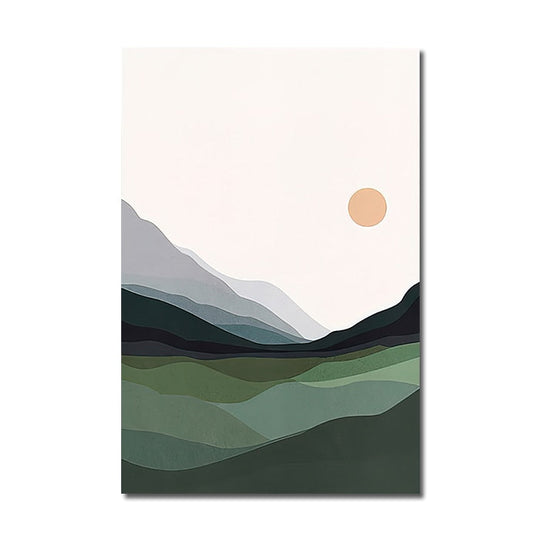 Abstract Ocean Landscape Canvas Painting: Nordic Decoration Wall Art 10X15Cm No Frame / A