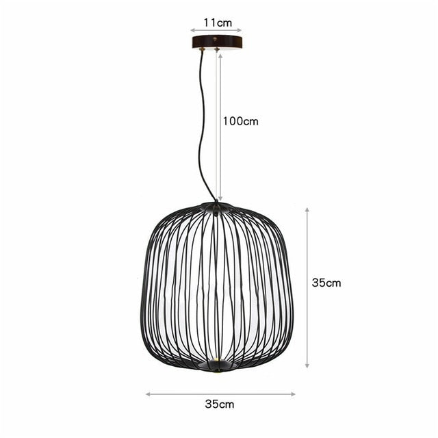 Nordic Foscarini Spokes Chandelier Art Iron Bird Cage Led Creative Villa Lobby Living Dining Room