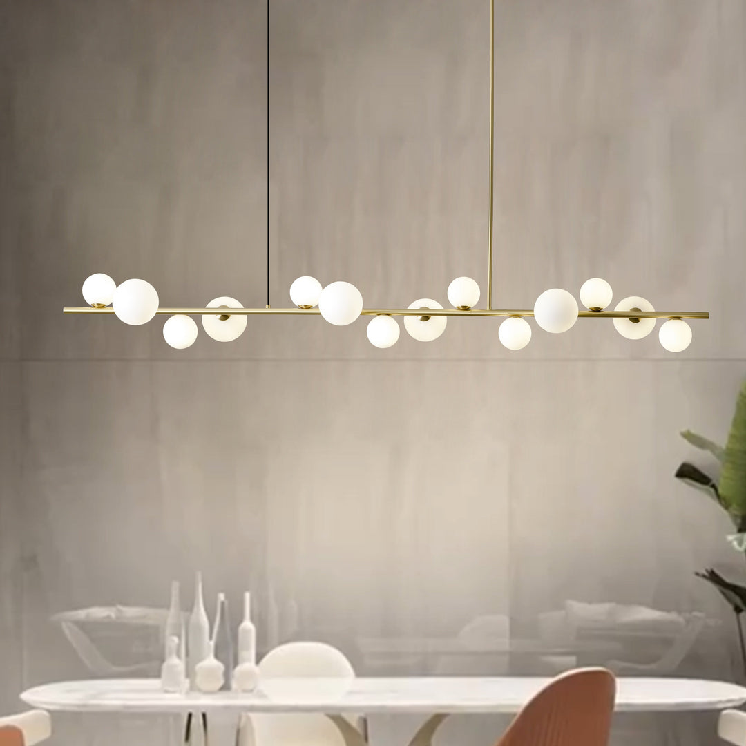 Nordic Simple Gold Color Led Pendant Lights Iron Glass Ball Hanging Lamp Dining Room Office Bar