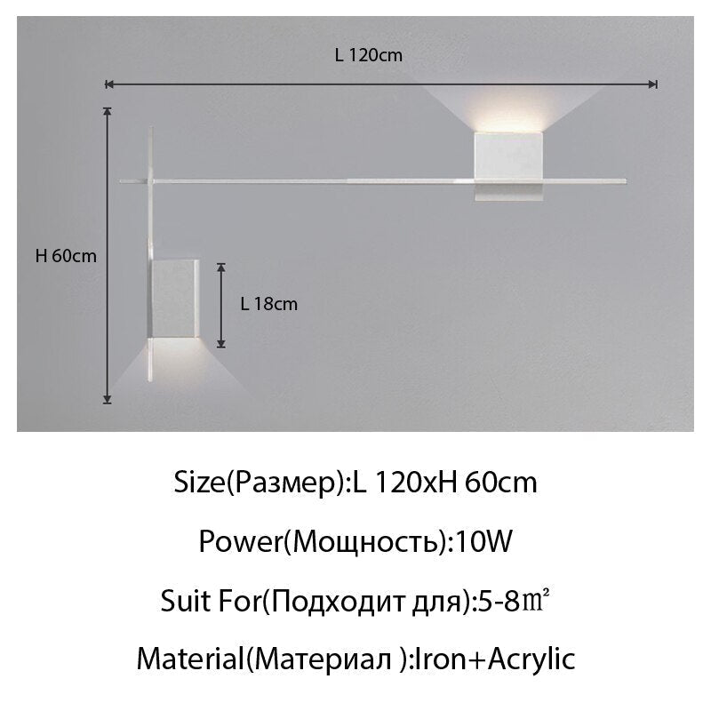 Minimalist Strip Combination Wall Lamp Living Room Sofa Background Stair Aisle Nordic Designer