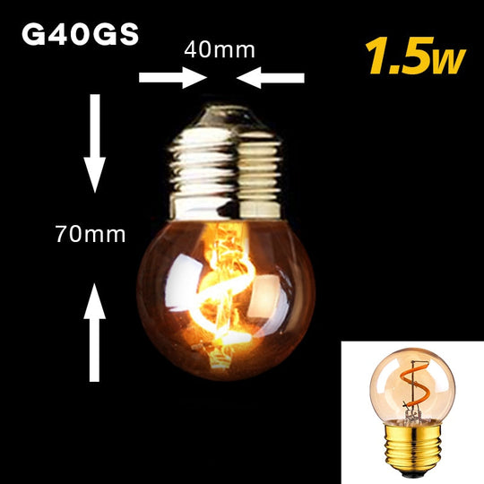 Retro Dimmable Led Edison Bulb E27 3W Gold Spiral Filament St64 G125 Ampoule Lamp Incandescent