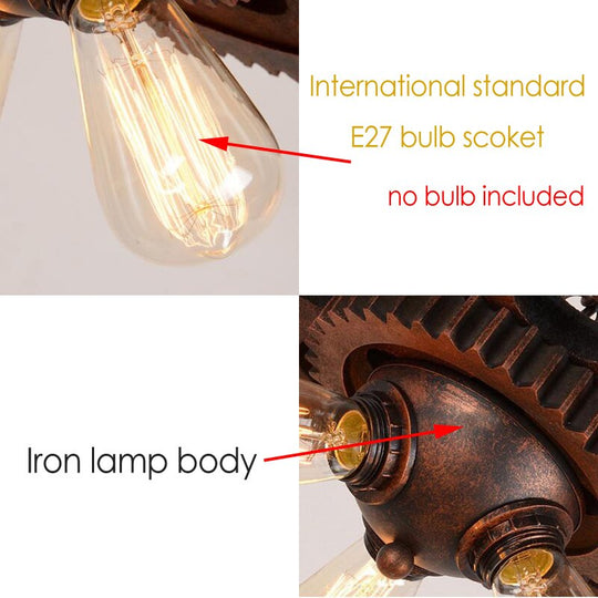 Loft Retro Pendant Lamp Industrial Iron Chandelier Personality Fixture For Hotel Restaurant Bar