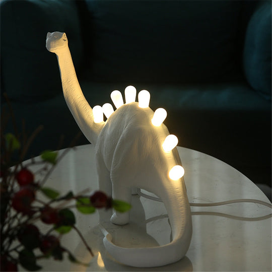 Jurassic Dinosaur Resin Table Lamps - Brontosaurus &amp; T - Rex Led Desk Lamp Home Art Decor Bedroom