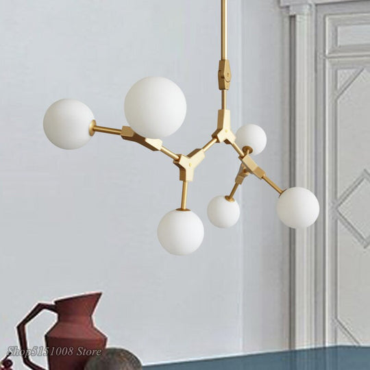 Nordic Living Room Chandelier Lighting Modern Art Dinning Room Bedroom Iron Tree Stick Hanging