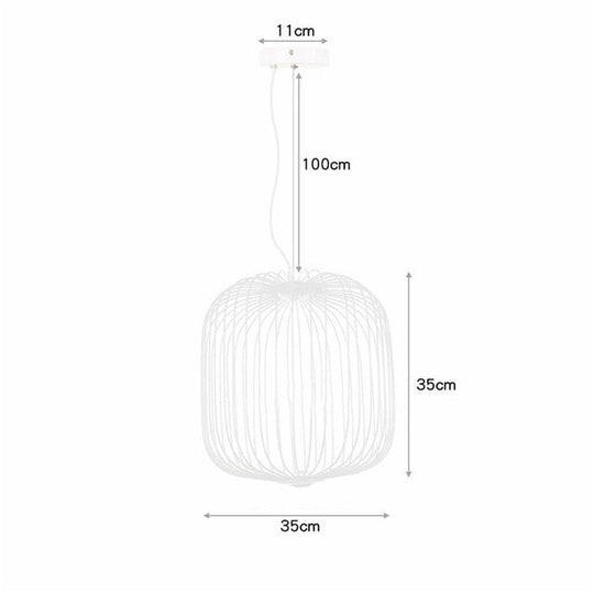 Nordic Foscarini Spokes Chandelier Art Iron Bird Cage Led Creative Villa Lobby Living Dining Room