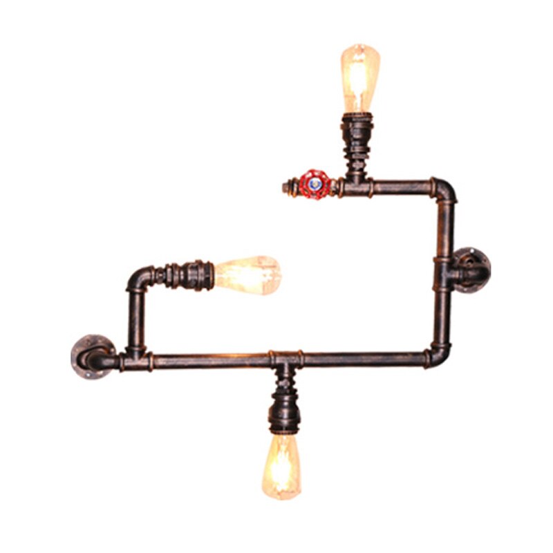 Retro Industrial Creative Entrance Hallway Lighting Iron Pipe Restaurant Wall Lamp Industrail