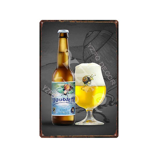 Vintage Belgium Beer Tin Signs: Vedett Petrus Retro Metal Plates Du - 9187 / China 20X30Cm Wall