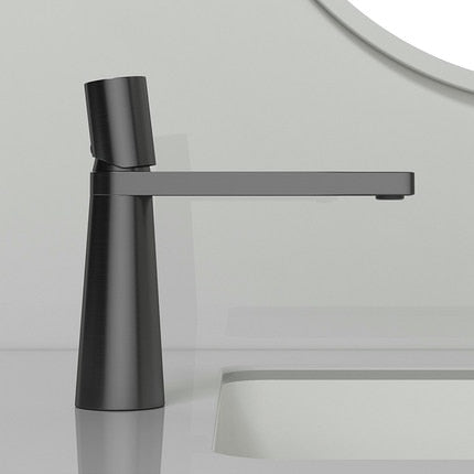 Brushed Gold Basin Faucet Brass Bathroom Mixer Tap Wash Basin Rose Hot And Cold Grey Short Faucets
