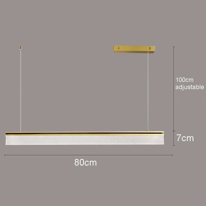 Nordic Modern Minimalist Rectangular Acrylic Dining Room Chandelier Living Iron Cord Pendant