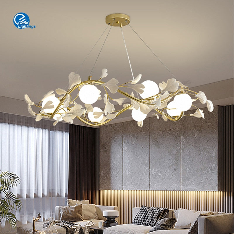 Nordic Pendant Lamp Luxury Living Room Decoration Chandelier Modern Romantic Petal Bedroom Indoor