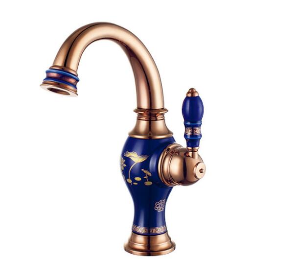 Rose Gold Brass Ceramic And Basin Faucet Hot Cold Wash Kitchen Bathroom Shower Set Tap Toilet Bath