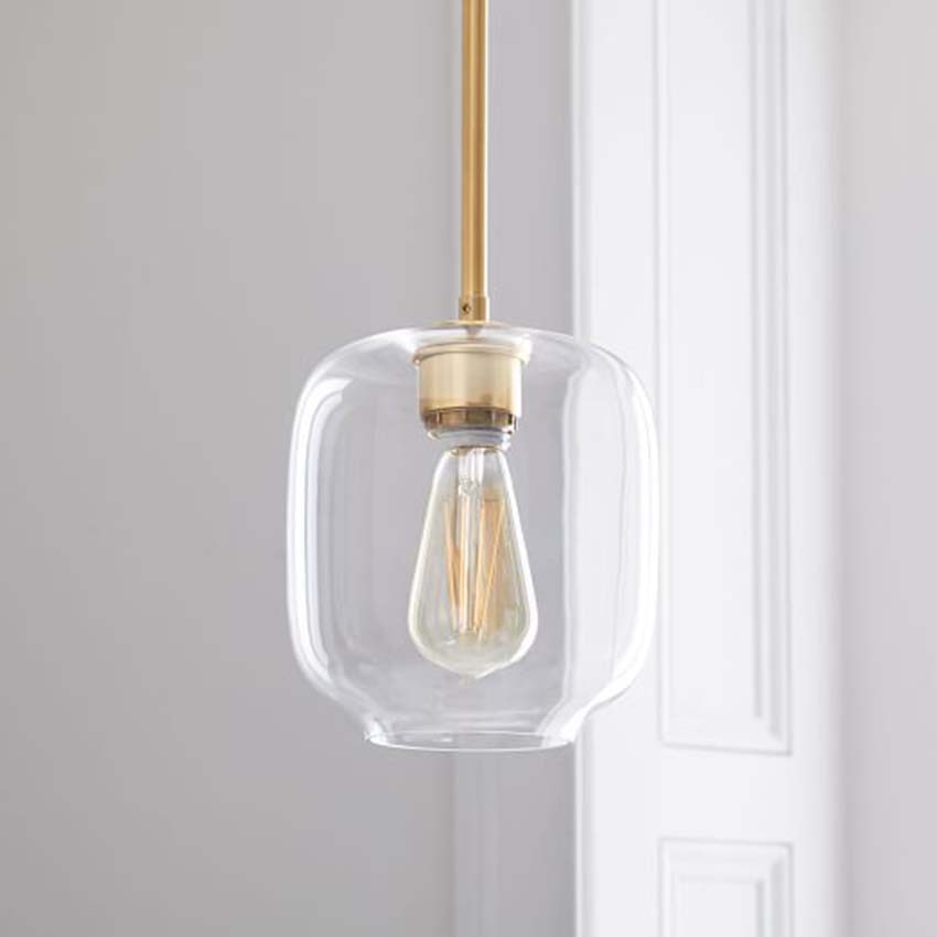 Nordic Glass Suspension Luminaire Clear Cognac Nordic Hanging Pendant Lamp Hallway Dining Room Bar