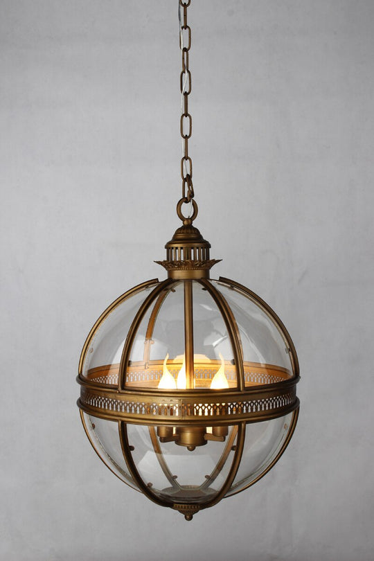 Vintage Loft Globe Pendant Lights Wrought Iron Glass Shade Kitchen Light Dinning Hanging Lamps Bar