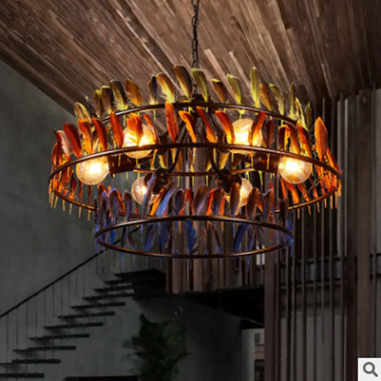 Retro Creative Industrial Style Restaurant E27 Bulb Pendant Lamp American Three Layers Color