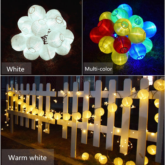 Solar Led Light Outdoor Garland Lantern Lamp Garden String Lights Street Christmas Decoration Led