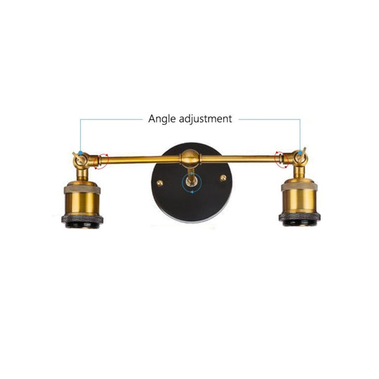 Double Head E27 Base Led Wall Light Decorative Lights Retro Classical Style Copper Lamp For Bedroom