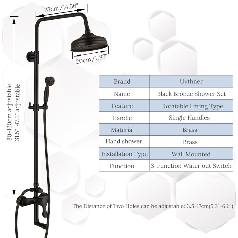 8 ’Rain Shower Faucet Bathroom Set Wall Mounted Mixer With Hand Sprayer 3 - Model Switch Hot &amp;
