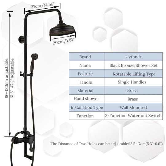 8 ’Rain Shower Faucet Bathroom Set Wall Mounted Mixer With Hand Sprayer 3 - Model Switch Hot &amp;
