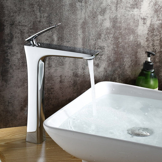 Brass Single Lever Hot And Cold Chrome/Gold Tall Bathroom Basin Faucet Sink Tall Sink Faucet