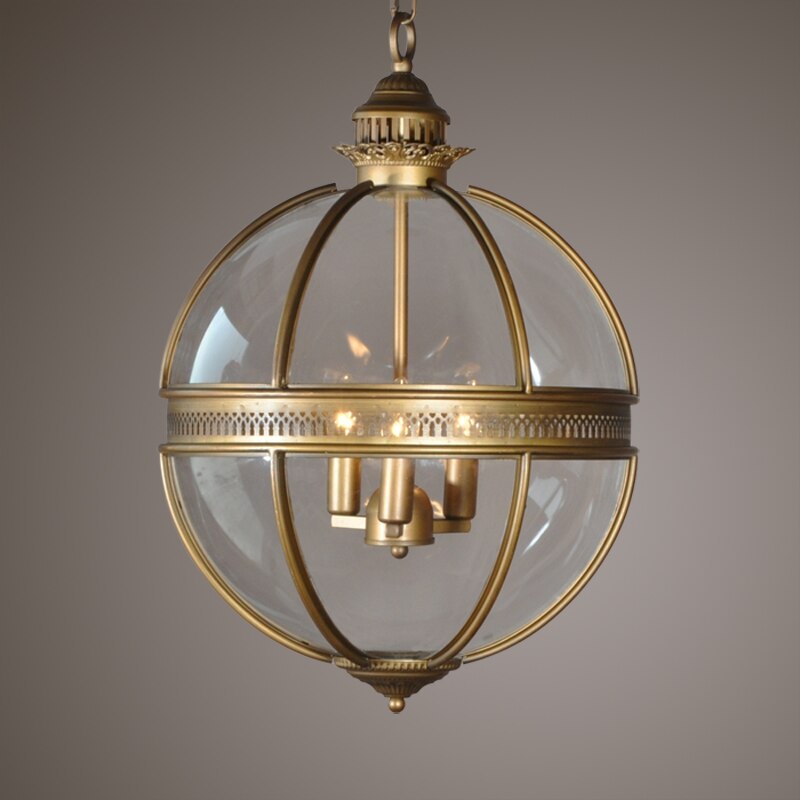 Vintage Loft Globe Pendant Lights Wrought Iron Glass Shade Kitchen Light Dinning Hanging Lamps Bar