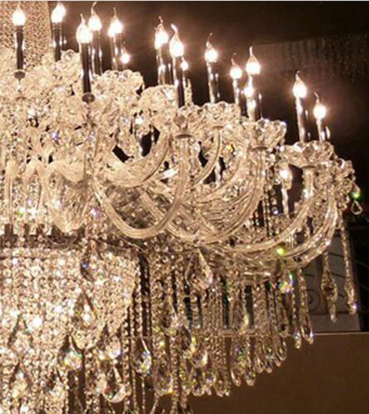 Transparent Large Crystal Chandeliers Engineering Lights Creative Personality Staircase Luminaire