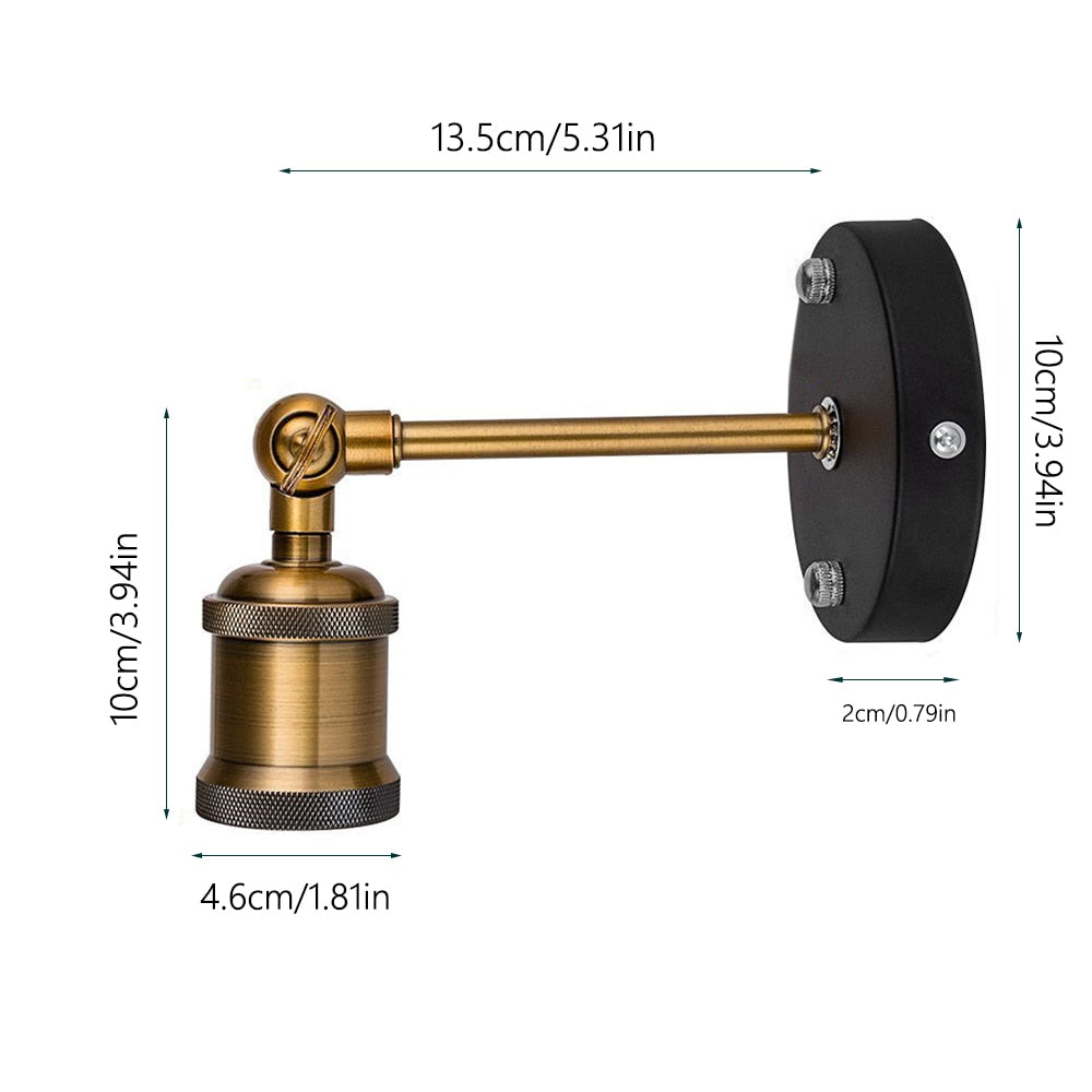 Double Head E27 Base Led Wall Light Decorative Lights Retro Classical Style Copper Lamp For Bedroom