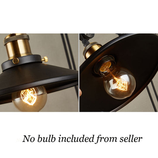 Vintage Retro Loft Wall Lamp Adjustable Iron Lifting Pulley Bedroom Study Office Restaurant Cafe