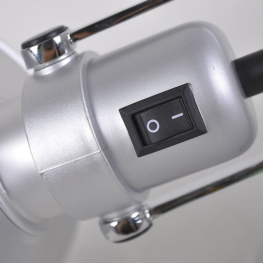 American Industrial Wall Light Black Silver E27 Rotatable Long Arm Lamp With Switch For Bedside