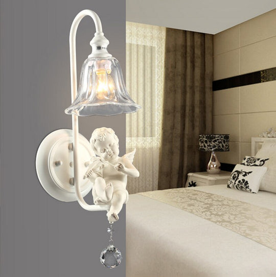 Nordic Wall Lamp Angel Pastoral Bedside Light Foyer Study Classic Interior Home Decor Corridor
