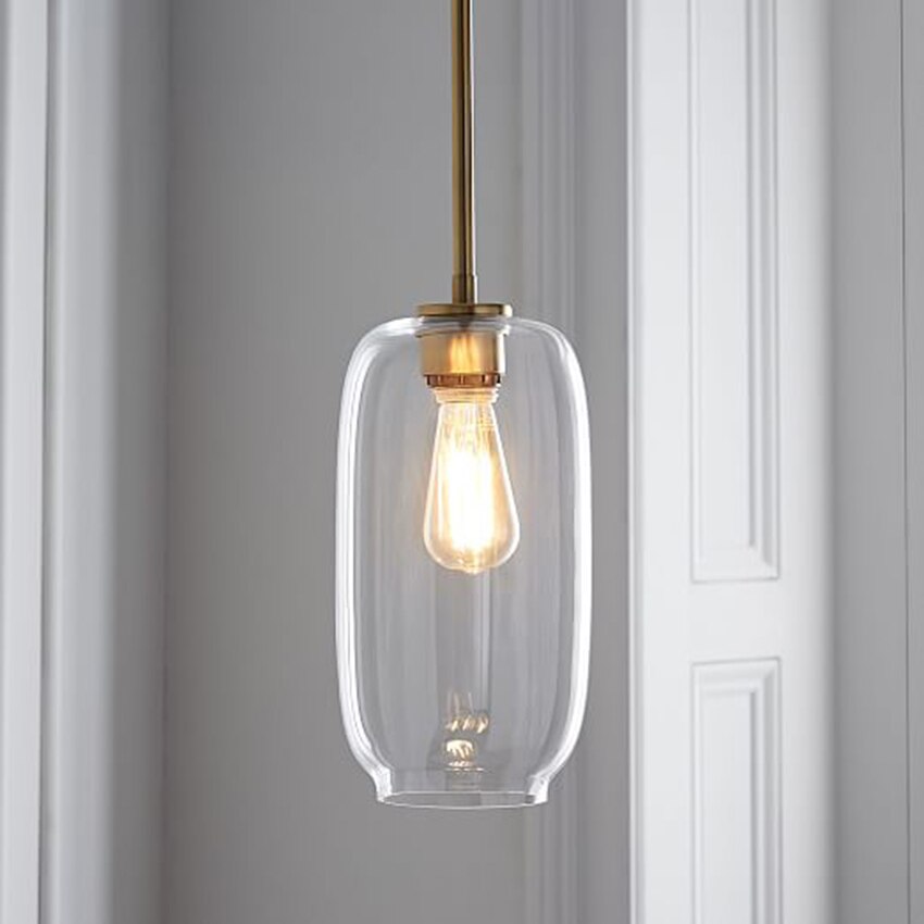 Nordic Glass Suspension Luminaire Clear Cognac Nordic Hanging Pendant Lamp Hallway Dining Room Bar