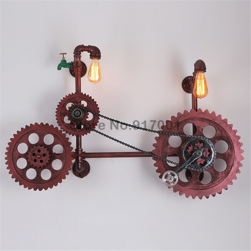 Loft Retro Heavy Industrial Style Wall Lamp Restaurant Bar Cafe Decoration Gear Water Pipe Iron