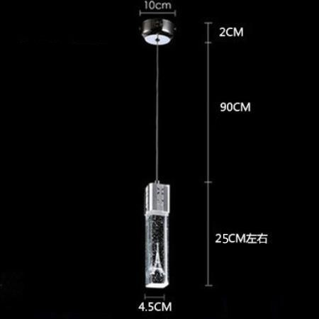 Crystal Pendant Light 3 Head Led Lights Bubble New Modern Column Pendant Lamp Pyramid Transparent