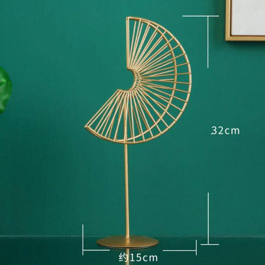 Nordic Golden Ginkgo Leaf Sculpture: Modern Iron Artwork For Home Decor And Special Occasions F - L