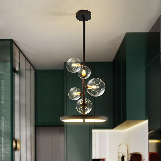 Nordic Pendant Lamp Led 28 48Cm Circle Ceiling Hanging Chandelier Black Loft Living Dining Room