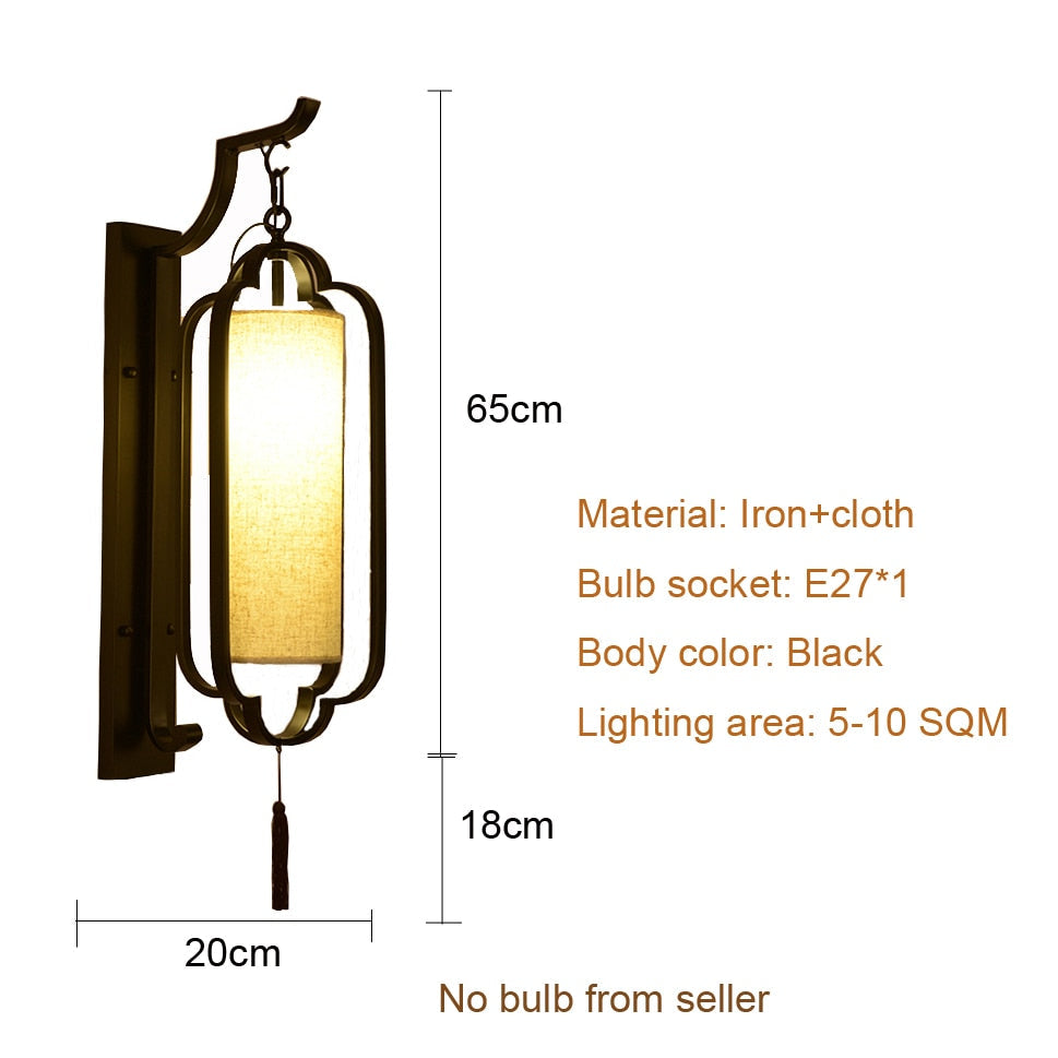 Hotel Corridor Chinese Wall Lamp Banquet Hall Tea House Bedside Lobby Bedroom Living Room Sconce