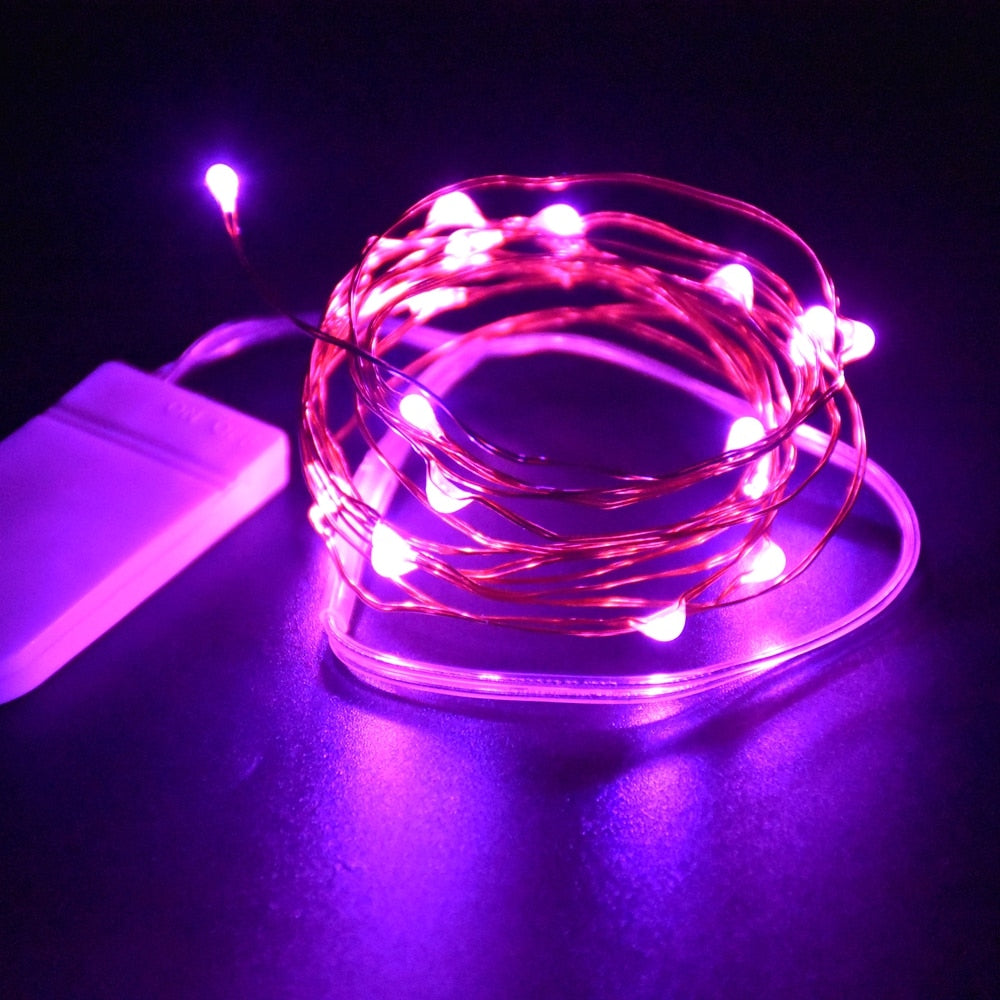 Battery Powered 1M / 2M/3M Diy Led String Light Mini Fairy Lights For Gazebo And Outdoor Use Pink