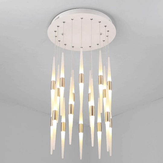 Rose Gold Led Chandelier Hanging Lamp For Stair Loft Staircase Indoor Home Living Room Bedroom