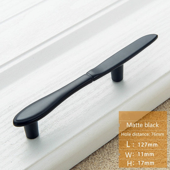 Creative Cutlery Furniture Cabinet Handle Knife And Fork Spoon Black Cupboard Kitchen Knobs Drawer