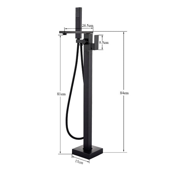 Bathroom Bathtub Faucet Black Flooring Standing Single Handle Cold And Hot Water Mixer Tap Crane