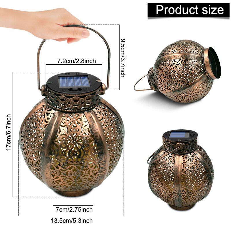 Retro Hollow Solar Lanterns: Unique Hanging Decor For Gazebos And Patios Lights