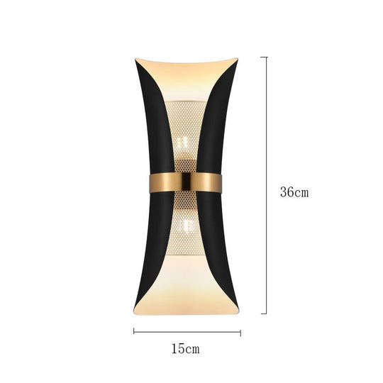 Lara’s Black &amp; Gold Led Wall Sconce For Bedroom Aisle Living Room And White Light
