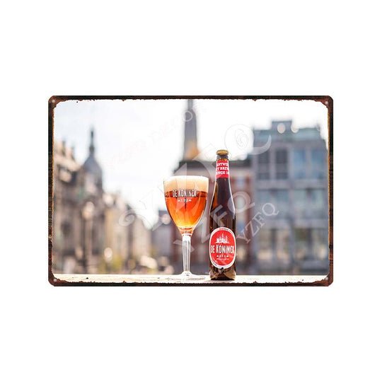 Vintage Belgium Beer Tin Signs: Vedett Petrus Retro Metal Plates Wall Painting