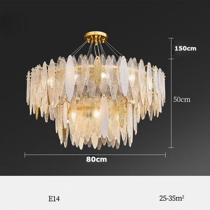 Art Deco Led Postmodern Glass Iron Chandelier Lighting Lustre Suspension Luminaire Lampen For