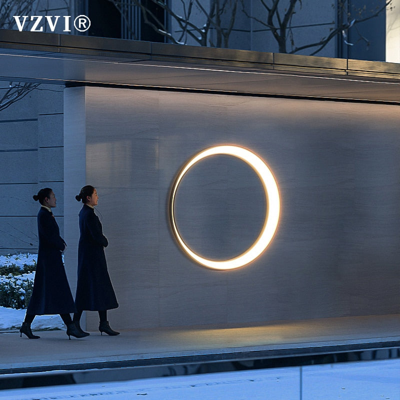 Outdoor Wall Light Modern Ip65 Waterproof 110V 260V Led Villa Terrace Garden Street Round Moon