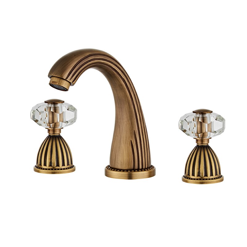 Basin Faucet Antique Bronze Bathroom Sink 3 Hole Widespread Gold/Black/Chrome Mixer Hot And Cold