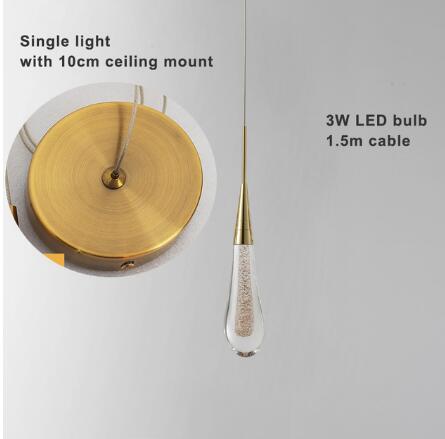 Modern Crystal Led Chandelier Lighting Hanglamp Drop Light Restaurant Bar Staircase Lamp Loft Art