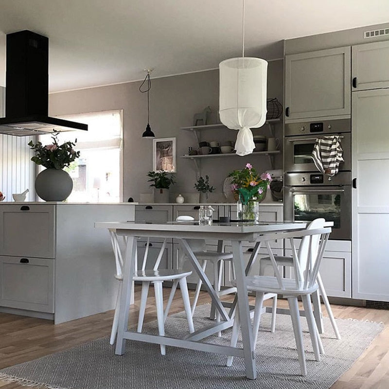 Nordic Design White Linen Cotton Diy Pendant Lights Fabric Lampshade Led Hanging Lamps For Finning