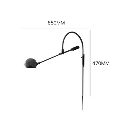 Post - Modern Style Creative Rotating Wall Lamp Art Design Parlor Bedside Study Led Black / Warm